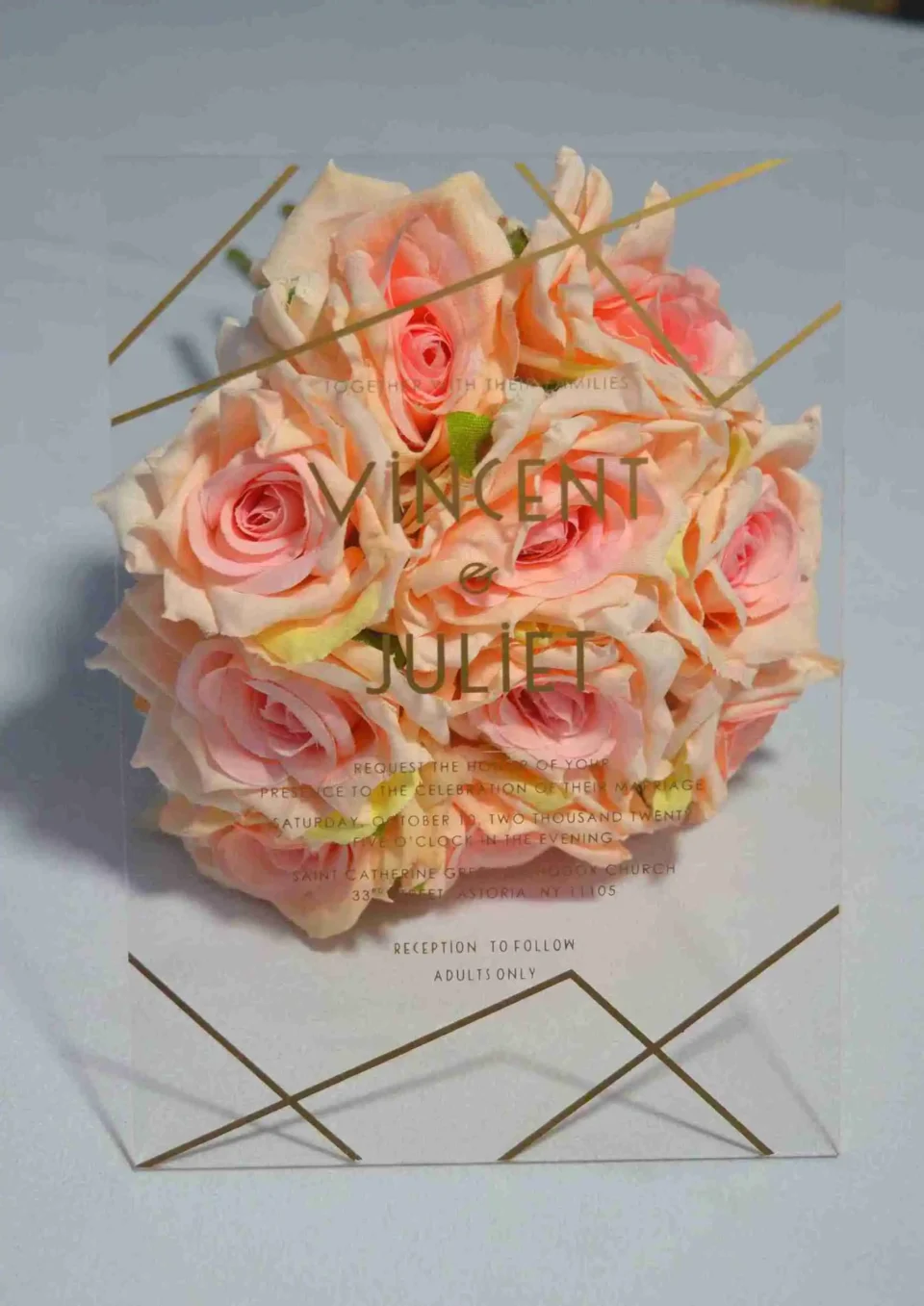 Clear Acrylic Wedding Invitation: Geometric Shape Acrylic Invites