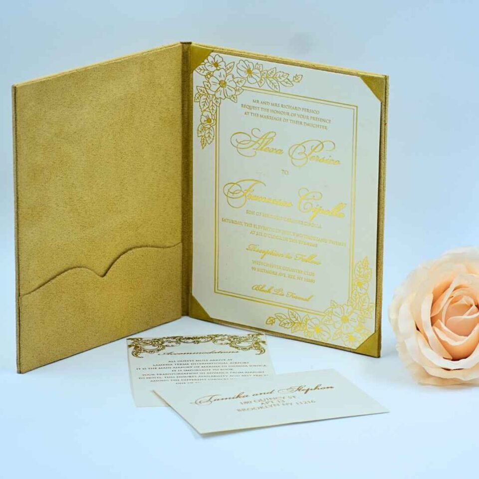 Velvet Jacket Wedding Invitation Folio