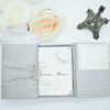 Silver Silk Wedding Invitations