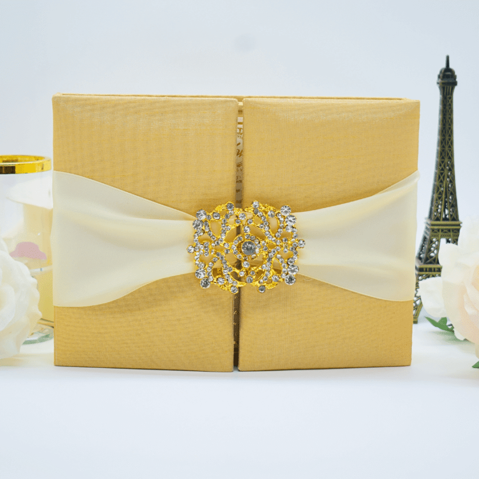 Gold Silk Folio Invitation