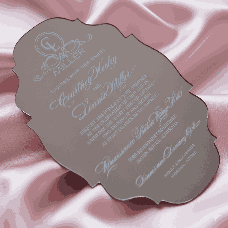 Silver Mirror Acrylic Wedding Invitation: Acrylic Invites
