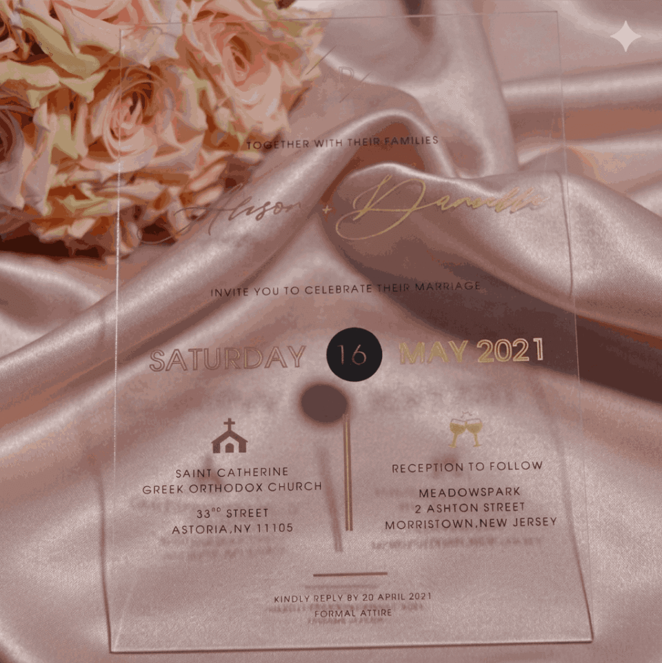 Clear Acrylic Wedding Invitation