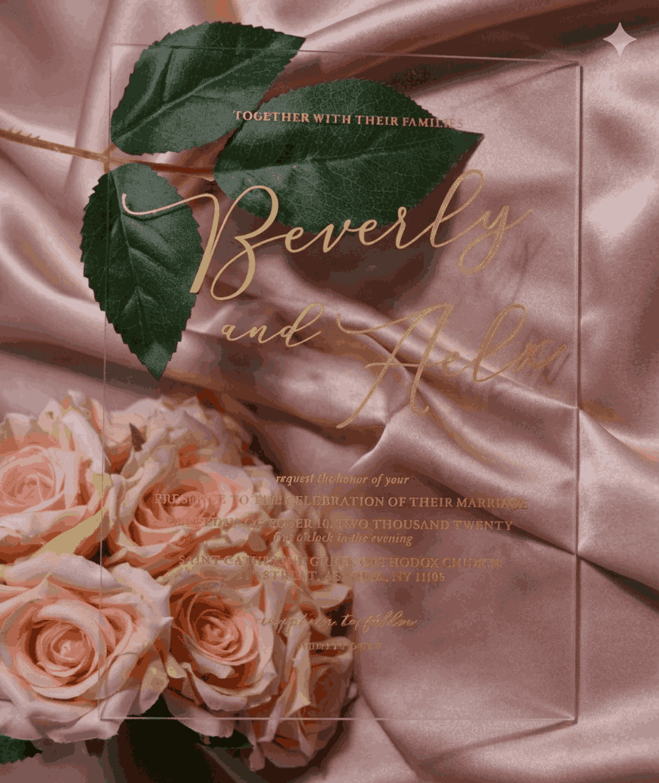 Clear Acrylic Wedding Invitation: Minimalist Acrylic Invites