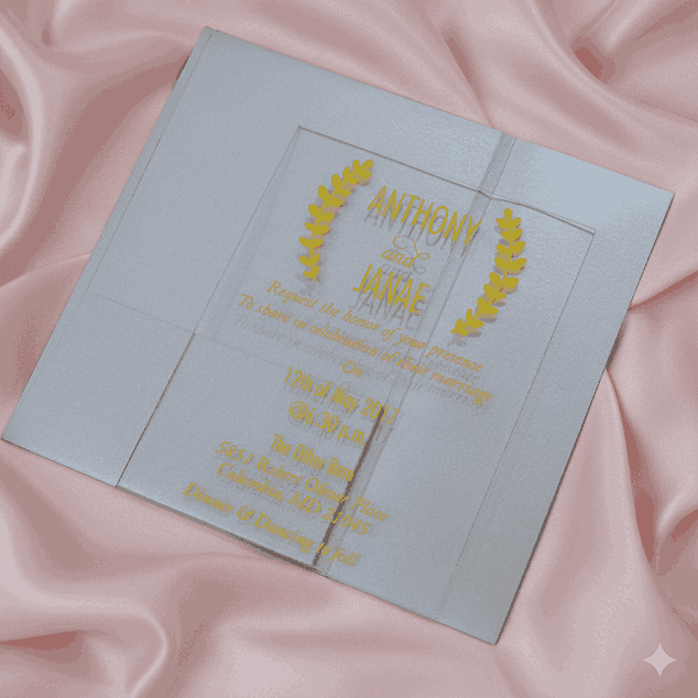 Minimalist Clear Acrylic Wedding Invitation