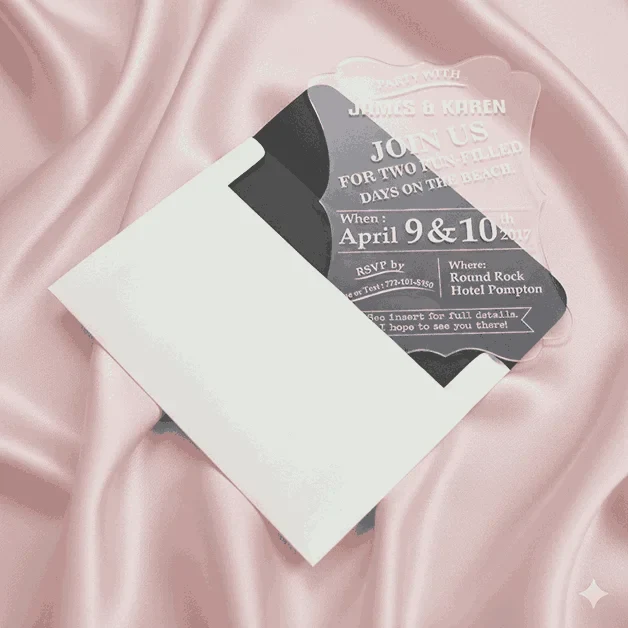 Clear Acrylic Wedding Invitation: Die-cut Shape Acrylic Invite