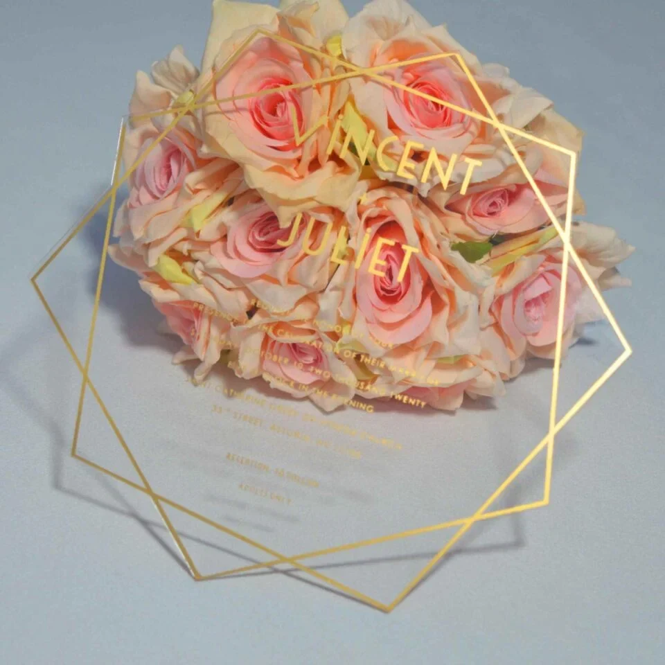 Clear Acrylic Wedding Invitations: Minimalist Acrylic Invites