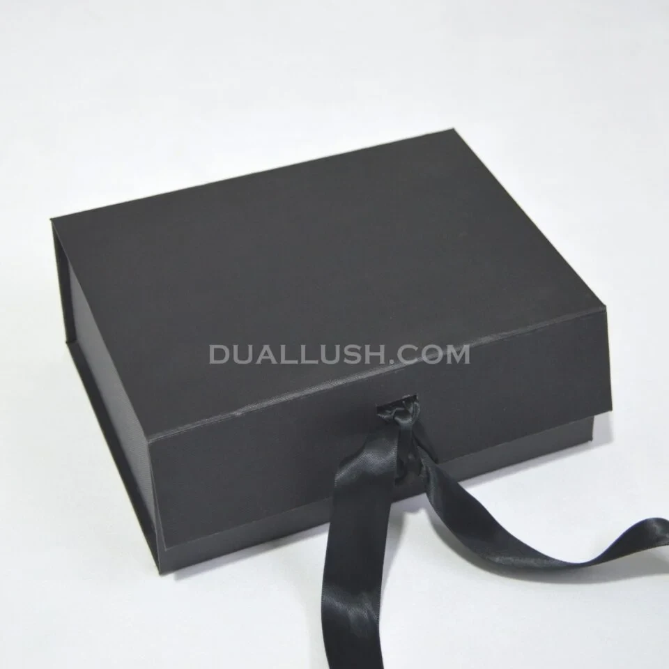Custom Foldable Packaging Box Ribbon Bow Closure Box (2)