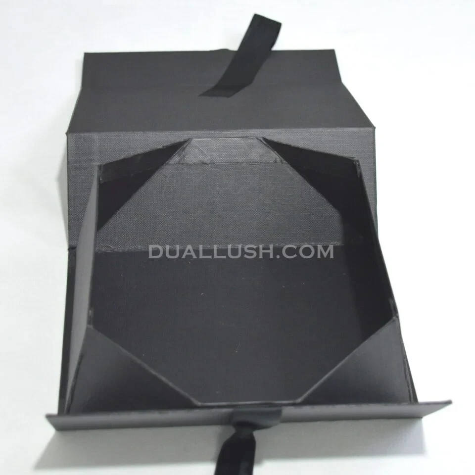 Custom Foldable Packaging Box Ribbon Bow Closure Box (6)