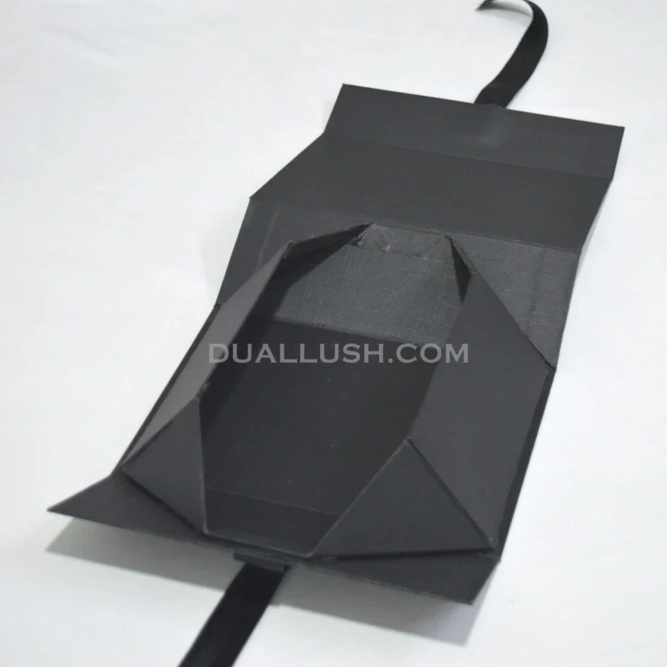 Custom Foldable Packaging Box Ribbon Bow Closure Box (7)