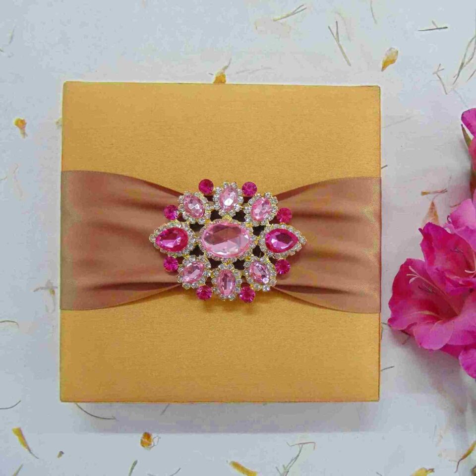 Silk Wedding Invitation Box: Boxed Invitation With Candy Tray