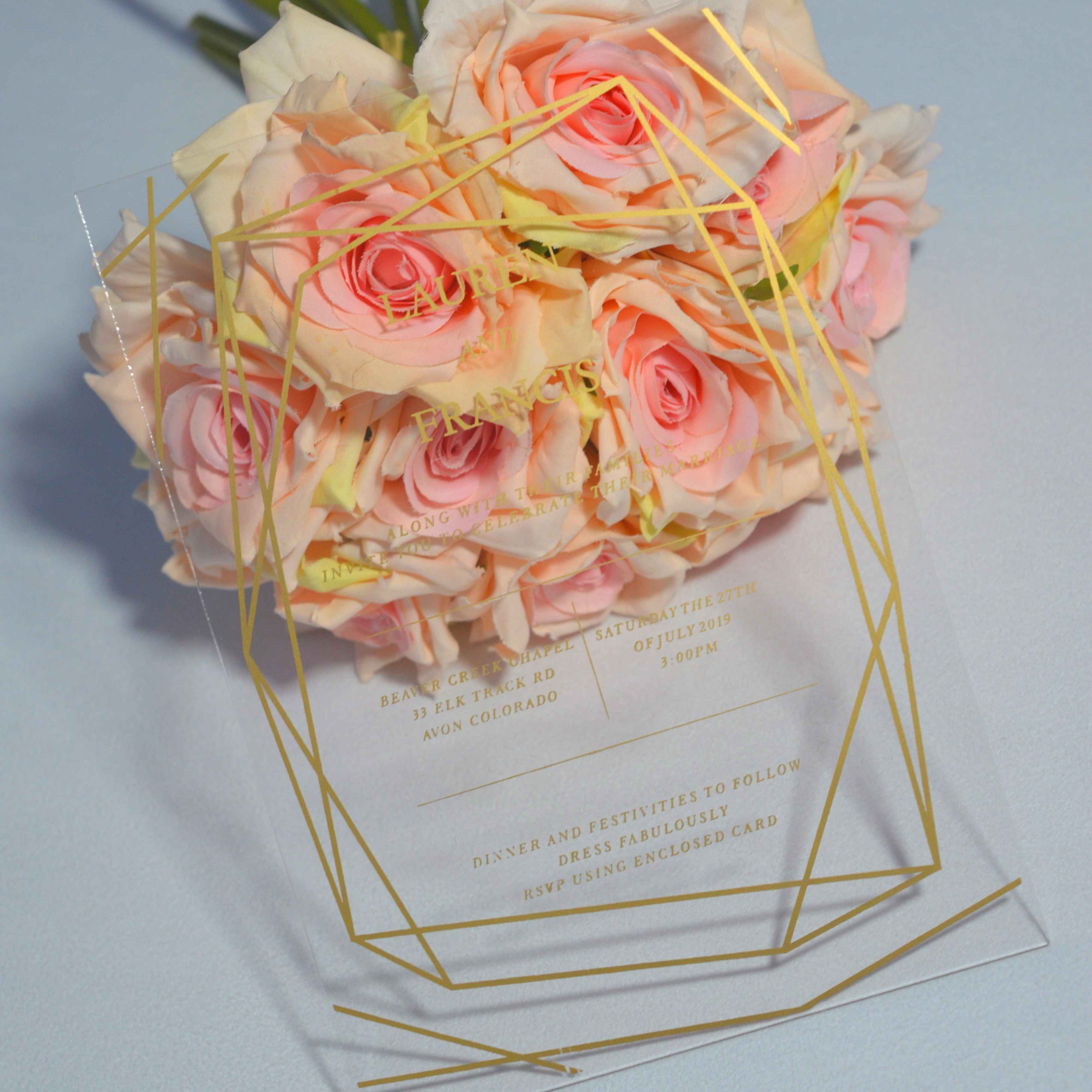 Minimalist Clear Acrylic Wedding Invitation: Modern Acrylic Invites