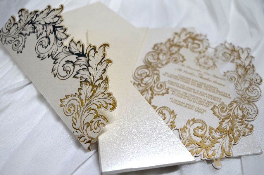 Clear Acrylic Wedding Invitation With Pocket Holder