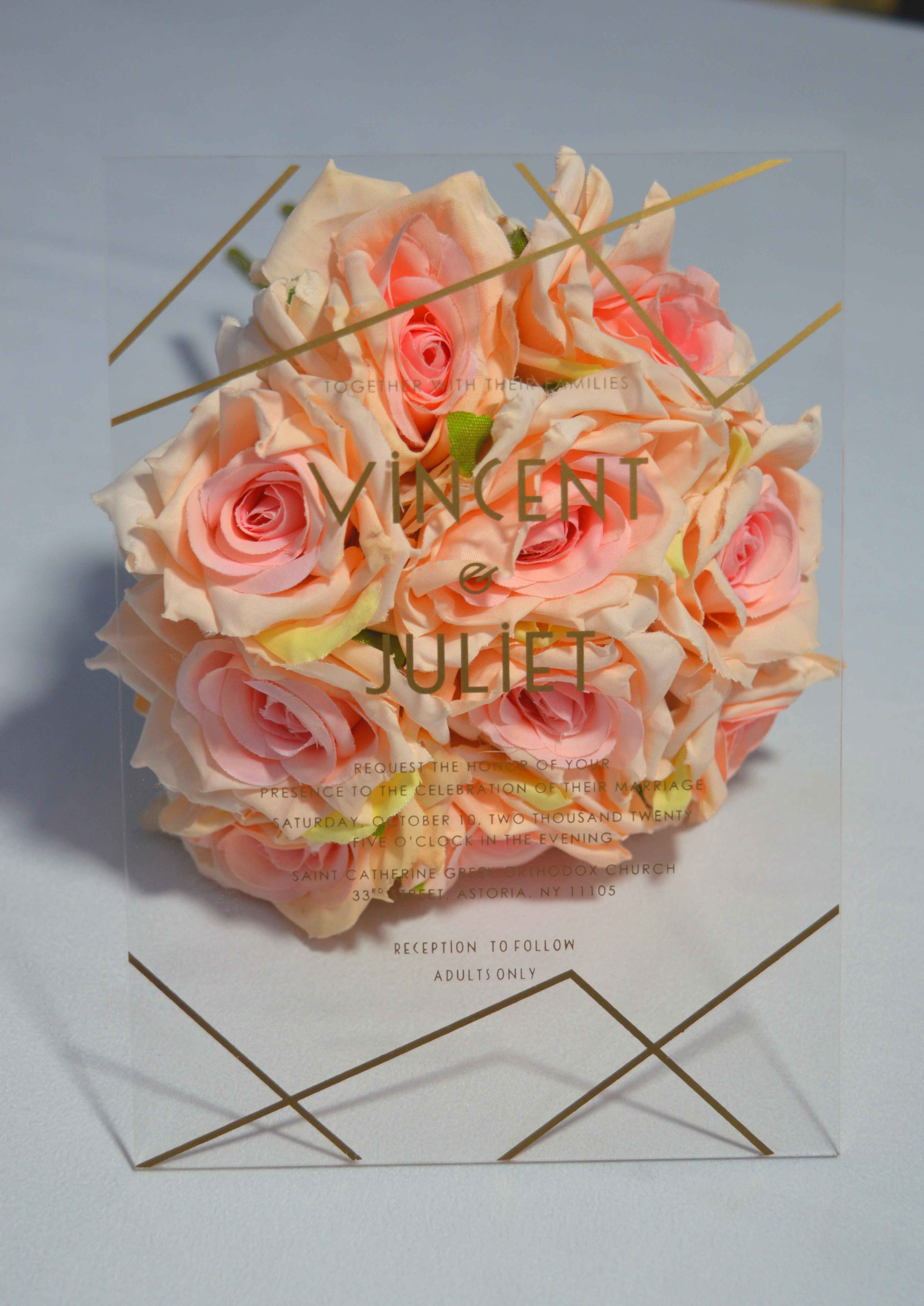 Clear Acrylic Wedding Invitation: Geometric Shape Acrylic Invites