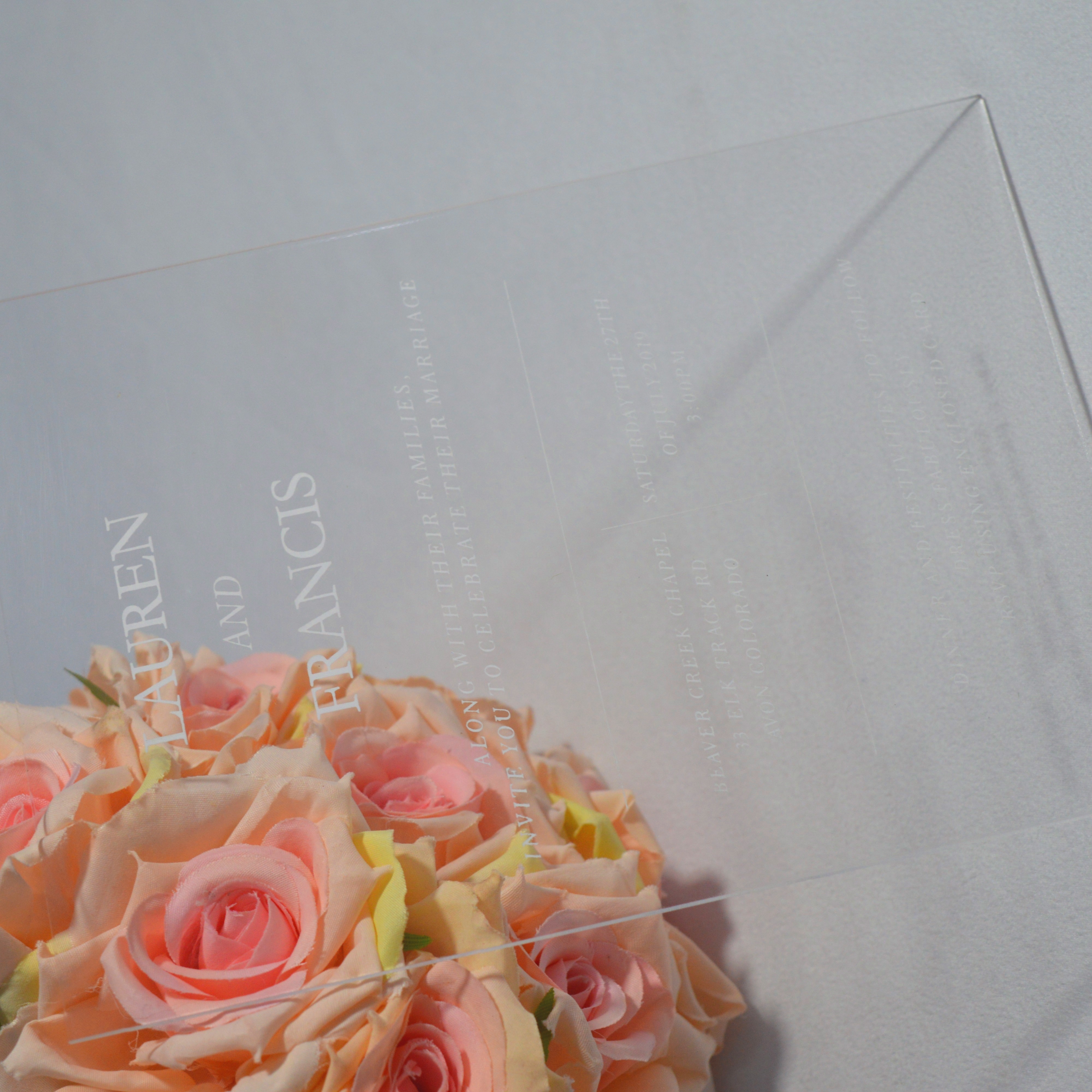 Minimalist Clear Acrylic Wedding Invitations
