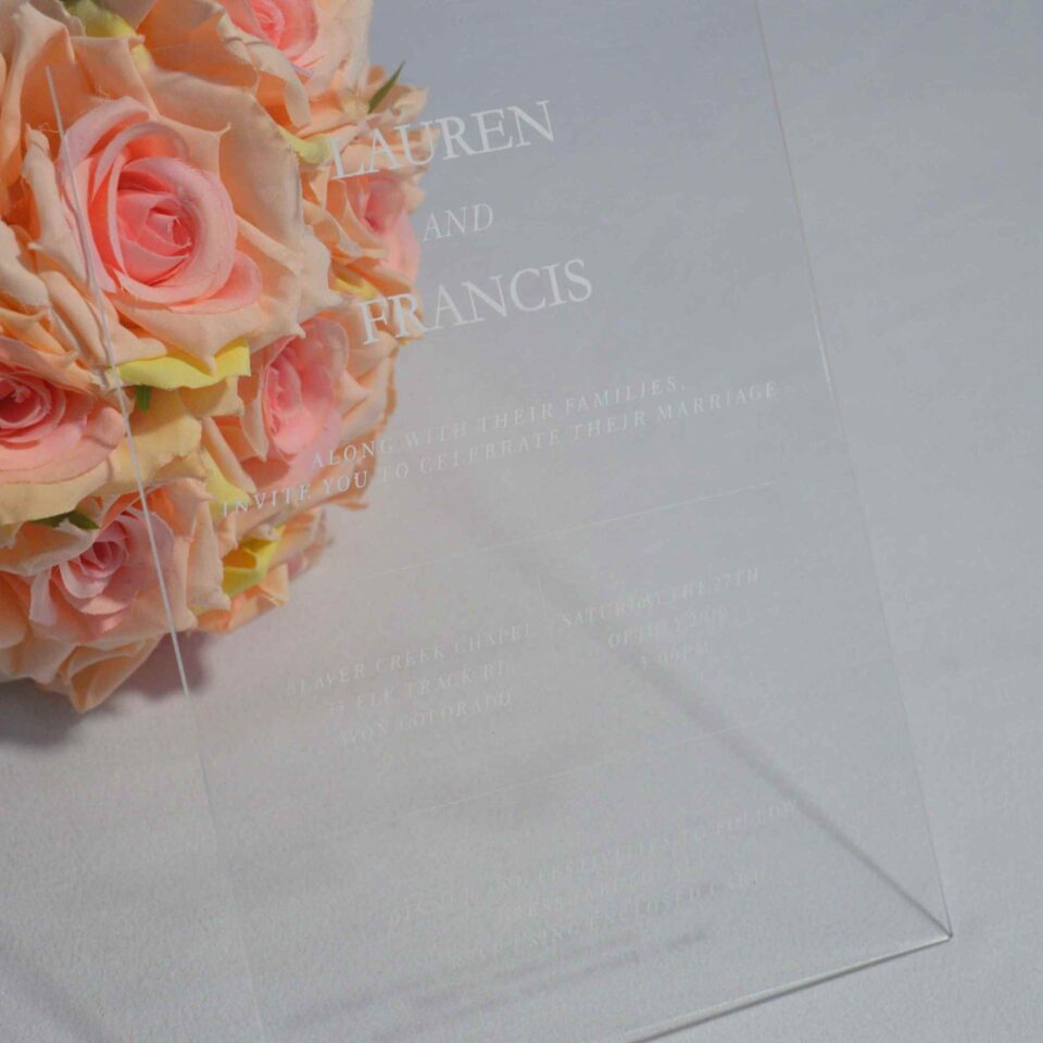 Minimalist Clear Acrylic Wedding Invitations
