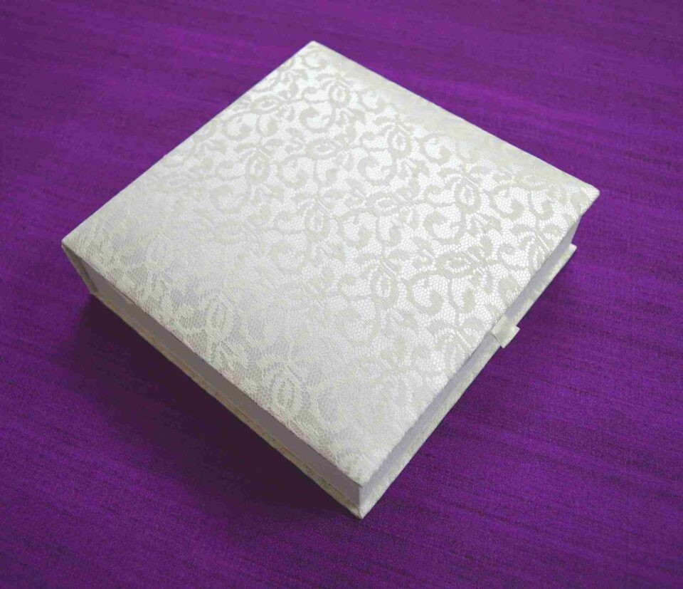 Satin Wedding Invitation Box With Chocolate Tray