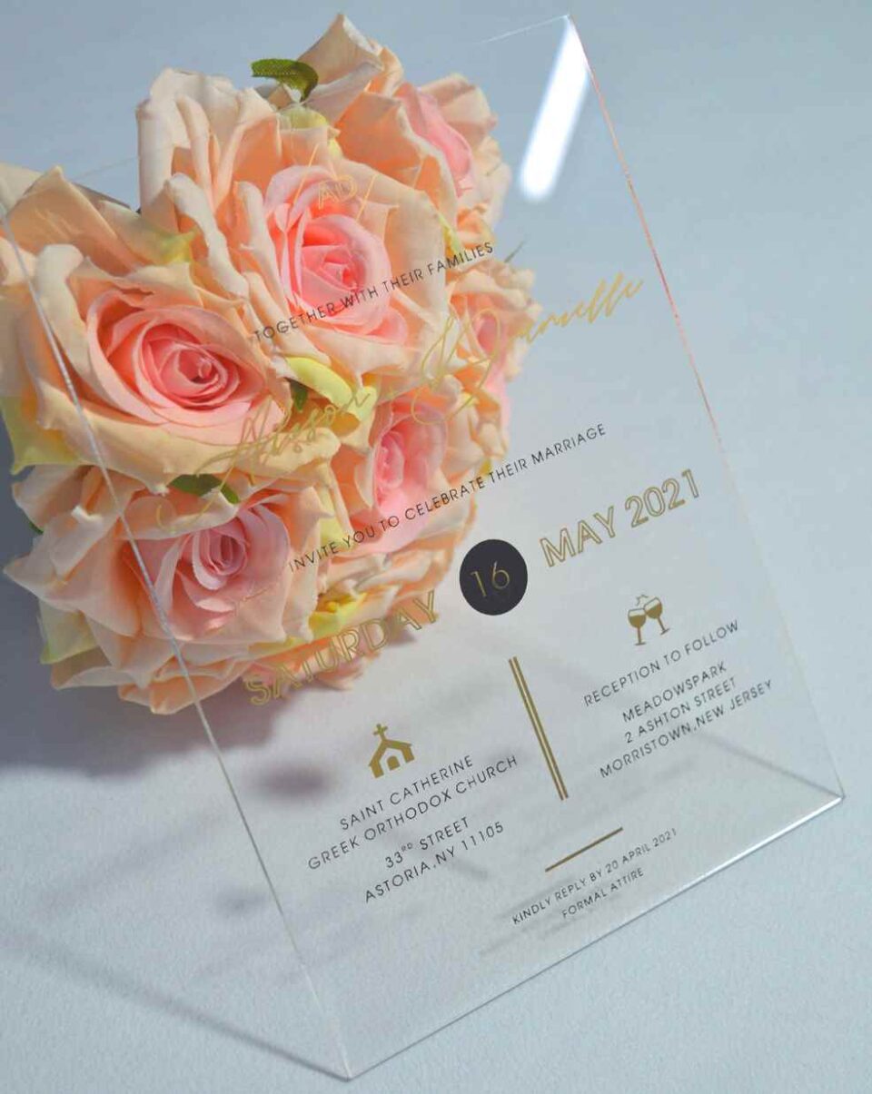 Clear Acrylic Wedding Invitation