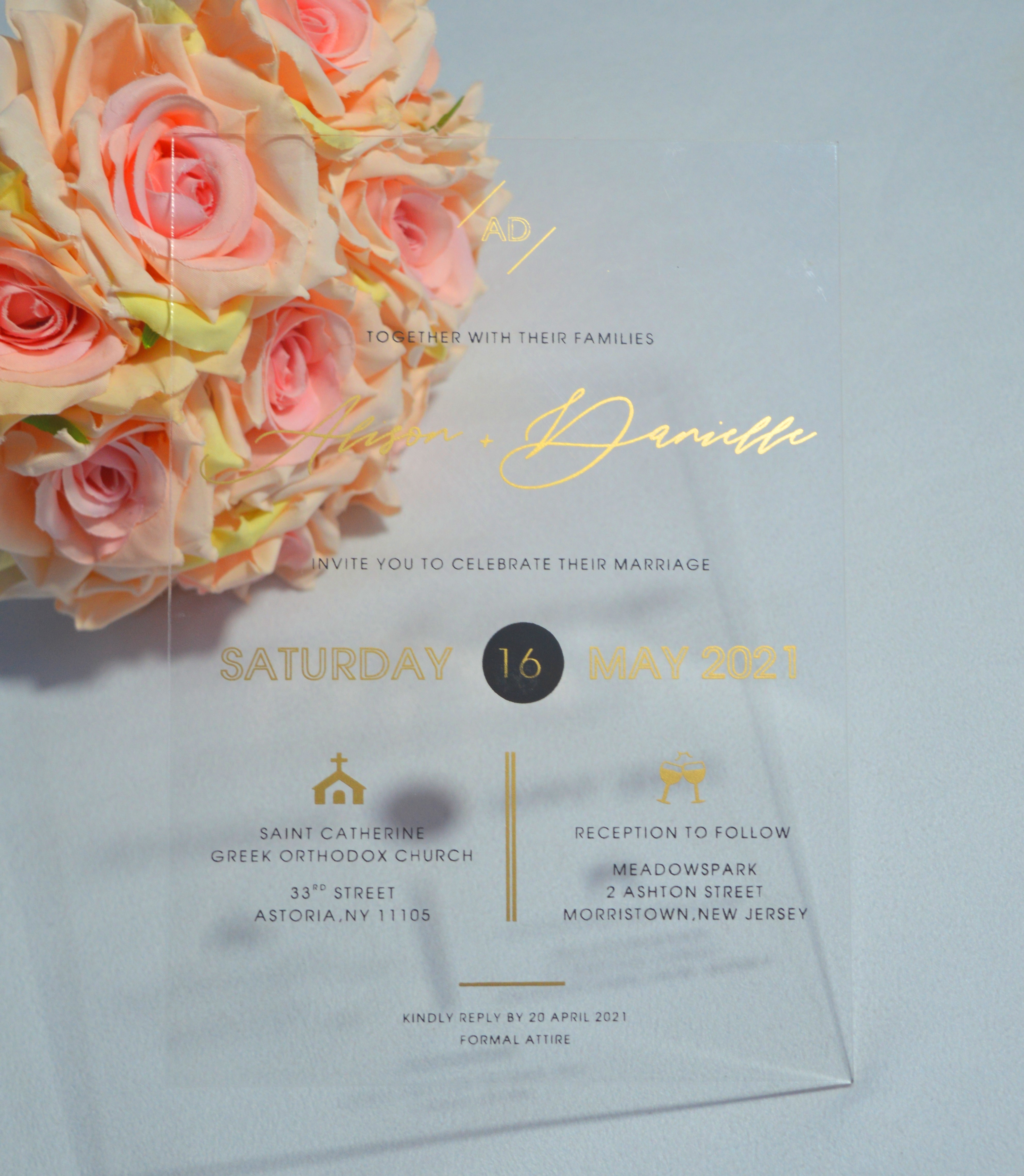 Clear Acrylic Wedding Invitation