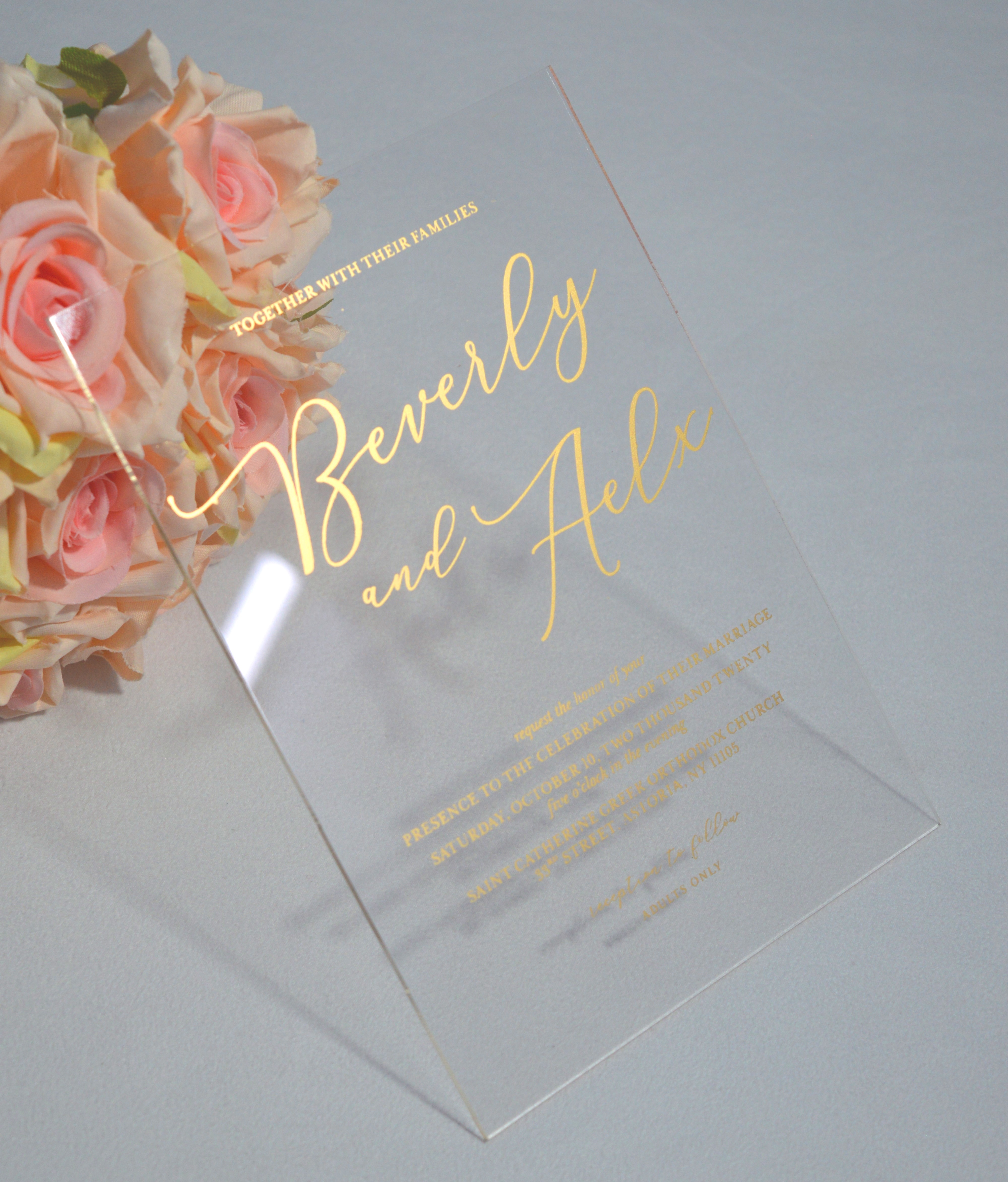 Clear Acrylic Wedding Invitation: Minimalist Acrylic Invites