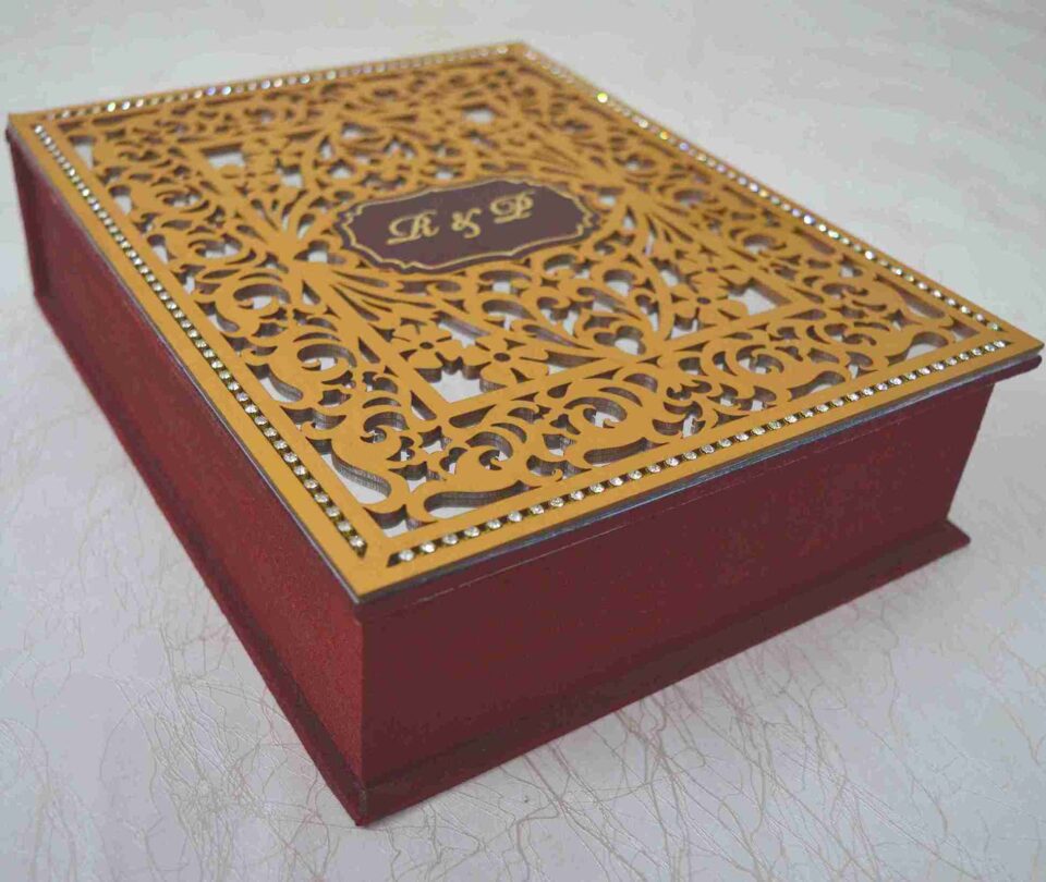Indian Wedding Invitation Box with Chocolate Tray