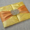 Embellished Gold Brocade Wedding Invitation Folio (3)