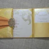 Embellished Gold Brocade Wedding Invitation Folio (4)