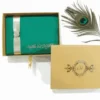 Embellished Green Silk Wedding Invitation Folio (4)