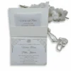 Embellished Ivory Wedding Invitation Folio with Pearl Brooch & Satin Ribbon (3)