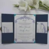 Embellished Luxury Wedding Invitation Folio With Rhinestone Brooch (3)