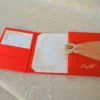 Embellished Silk Wedding Invitation Folio with Crystal Rhinestone Brooch (4)