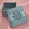 Embellished Silver Silk Wedding Favor Box (4)