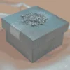 Embellished Silver Silk Wedding Favor Box (5)