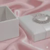 Embellished White Dupioni Silk Wedding Favor Box (2)