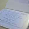 Embellished White Silk Wedding Invitation Folio with Pearl Brooch (1)