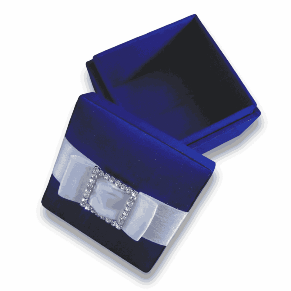 Royal Blue Silk Wedding Favor Box