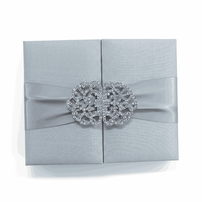 Silk Wedding Invitation Boxes With Chocolate & Candy Tray