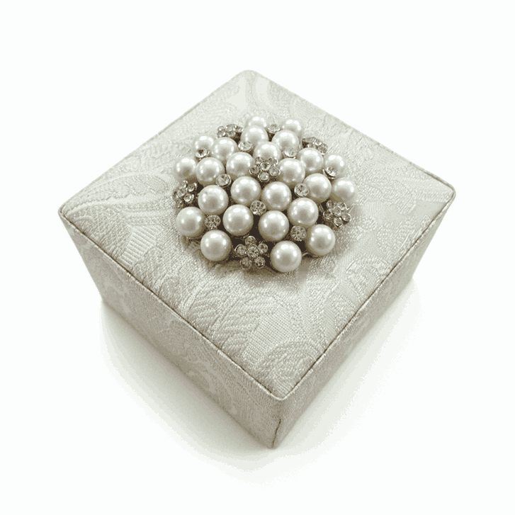 Wedding Favor Box with Pearl Embellishment