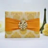 Gold Brocade Silk Wedding Invitation Folio (4)
