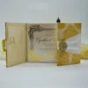 Gold Brocade Silk Wedding Invitation Folio Trifold Jacket For Wedding Invites (2)