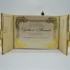 Gold Brocade Silk Wedding Invitation Folio Trifold Jacket For Wedding Invites (4)