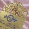 Gold Mirror Acrylic Save the Date Cards (2)
