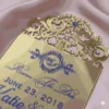 Gold Mirror Acrylic Save the Date Cards (3)