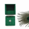 Green Silk Wedding Favor Box with Rhinestones (3)
