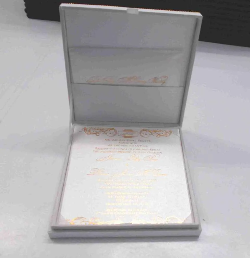 Handmade Wedding Invitation Box: Embroidered Pearls & Rhinestones