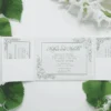 Ivory Silk Trifold Wedding Invitation Folio (3)
