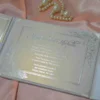 Ivory Silk Trifold Wedding Invitation Folio with Rhinestone Brooch (2)
