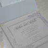 Ivory Silk Wedding Invitation Folio with Rhinestone Brooch (3)