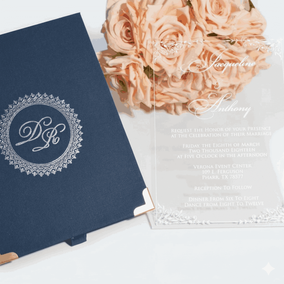 Wedding Invitation Box with Clear Acrylic Invitation