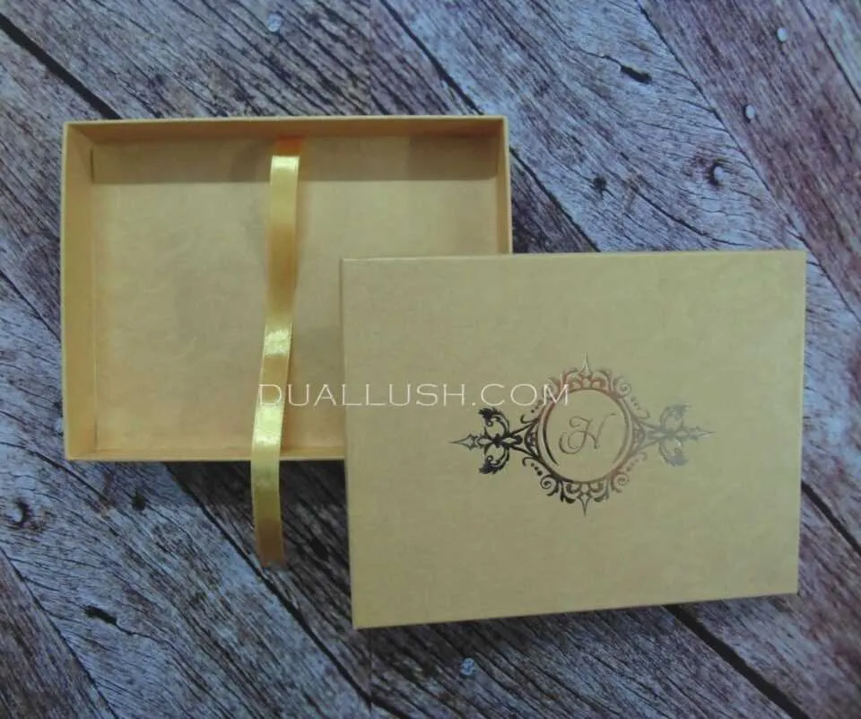 Mailing Box For Wedding Invitations with Gold Foil Monogram