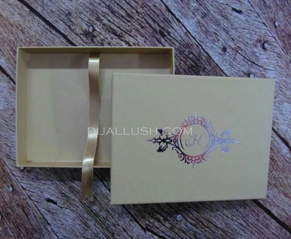 Mailing Boxes for Wedding Invitations With Custom Foil Monogram